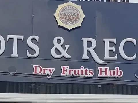ROOTS & RECIPES nameboard, Arrive on Ayodhya Road
