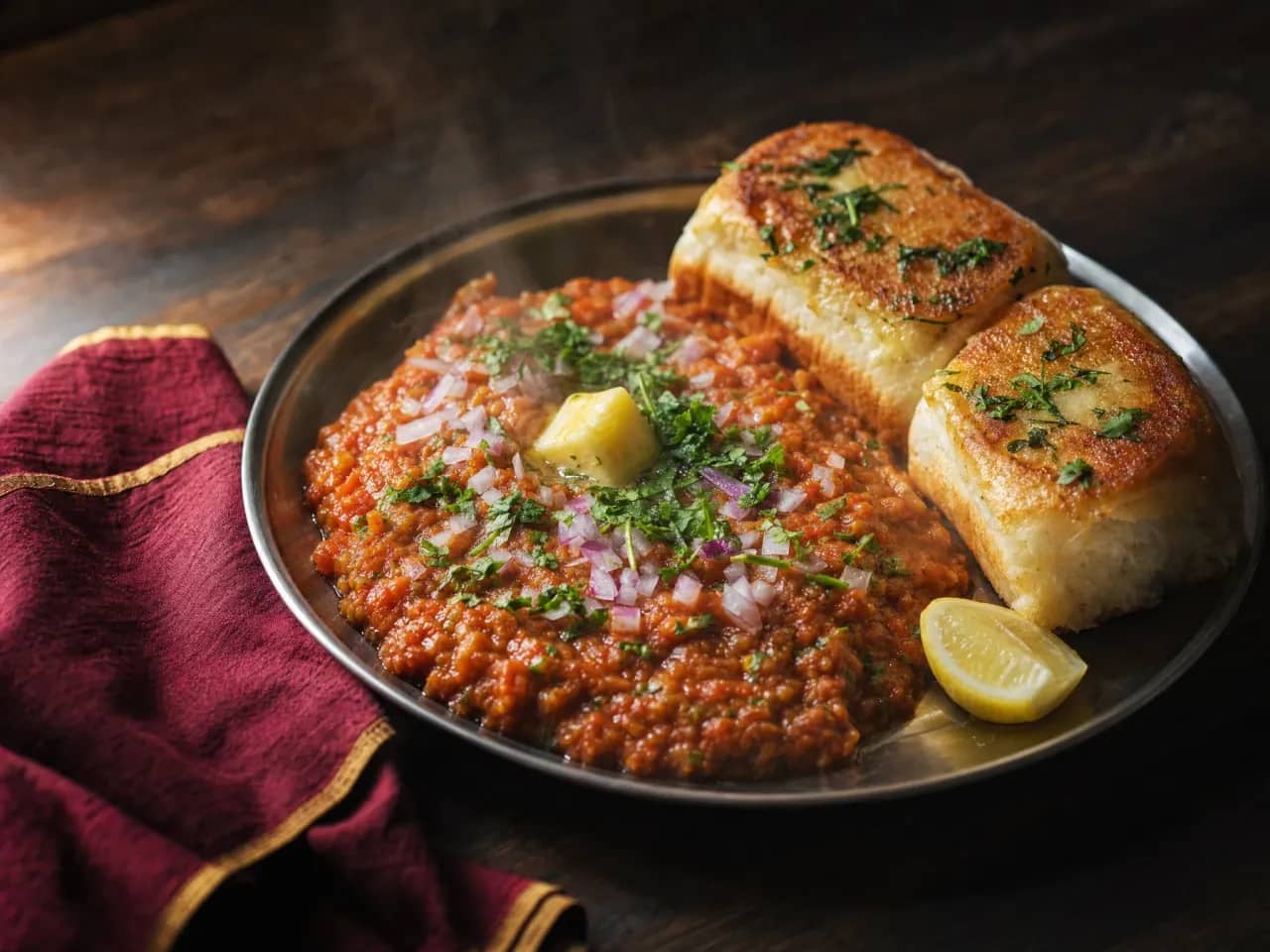 Pav Bhaji at Roots & Recipes, Matiyari Lucknow