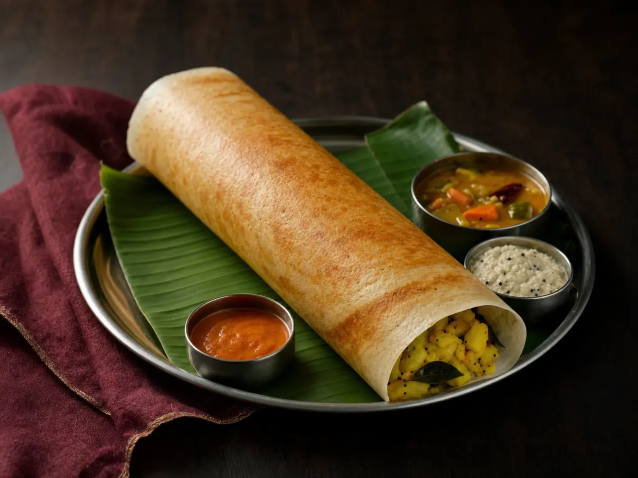 Masala Dosa at Roots & Recipes, Matiyari Lucknow